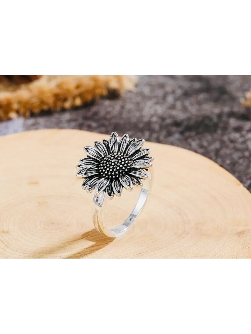 New - Vintage - Boho Style Sunflower Ring - Size 7